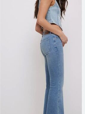 Free People Light Blue Flared Wide-Leg Jeans